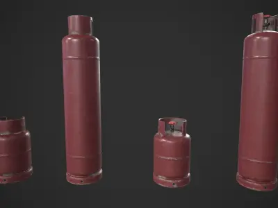 Gas Tank Low-poly 3D model get