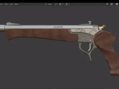 45-70 Jernberg superior pistol High-Calibre from The Hunter COTW Low-poly 3D model
