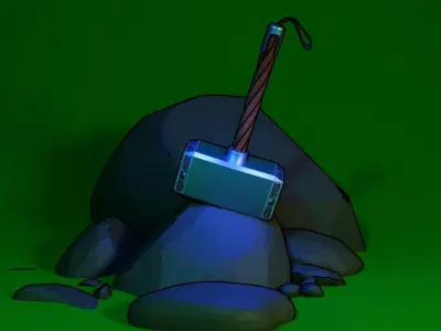 Hummer rock with hammer Free 3D model