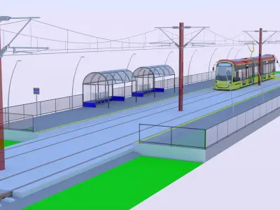 Warsaw tram and metro stations III 3D Model Pack