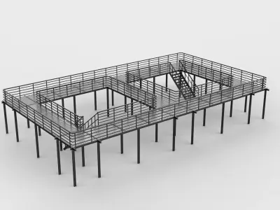 industrial metal platform 3D model