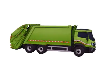 Low Poly Generic Garbage Truck Vehicle PBR Texture Low-poly 3D model