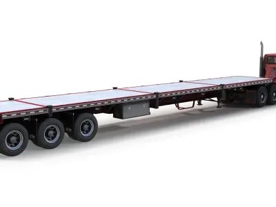 International Durastar flatbed trailer Low-poly 3D model