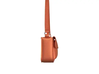 Orange Leather Baguette Bag 3D model