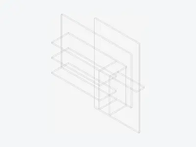 Partition - Contemporary - Changeall - Right - Shelfand Rack Low-poly 3D model