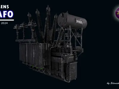 Trafo Siemens - Weizer Werke - PBR Low-poly 3D model