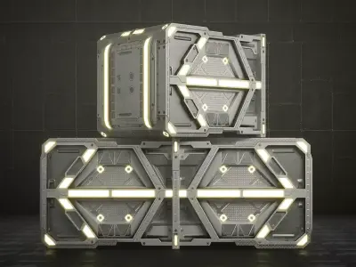 Sci-fi Container v3 Low-poly 3D model