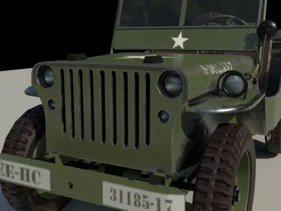 Old US Army Jeep  Free low-poly 3D model
