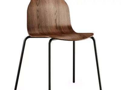 Sancal Boby Wood Chair Metal Legs 3D model