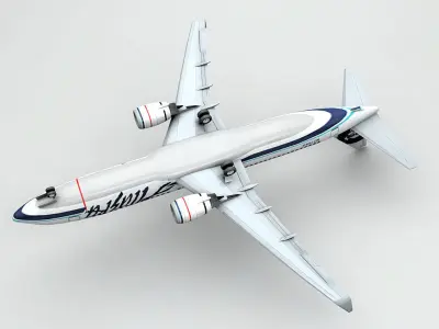 Boeing 737-800 NG Airliner - Alaska Airlines Low-poly 3D model