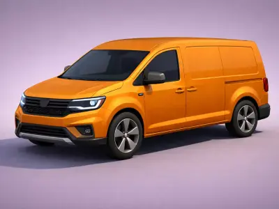 Low Poly Modern Generic Panel Van Model PBR Texture Low-poly 3D model