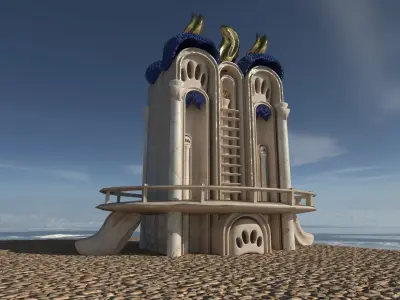 Sacred Serenity Temple Low-poly 3D model