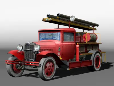 Firetruck PMG-1 Low-poly 3D model