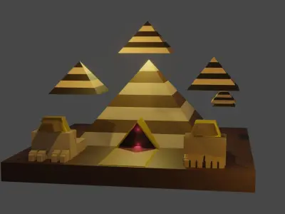 Future low poly floating pyramid Free low-poly 3D model