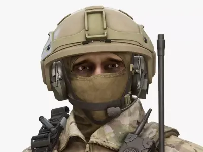 Modern US Soldier Low-poly 3D model get