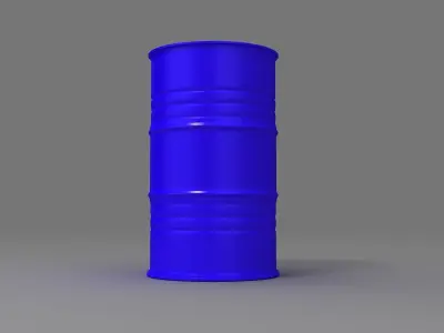 Metal Barrel Clean blue 3D model