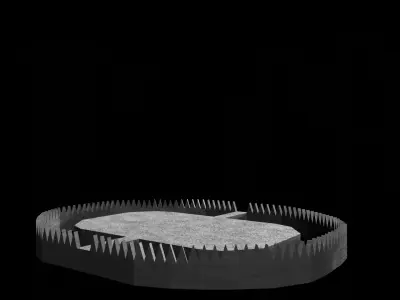 Metalic Bear trap Rigged Free low-poly 3D model