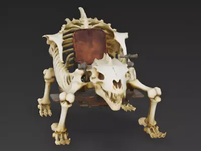 Bone-Runner Skeletal Desert Skiff 3D Model Low-poly 3D model