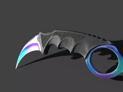 Karambit knife faded colors 3D model