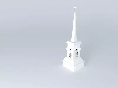 Tower 2 church steeple Free 3D model