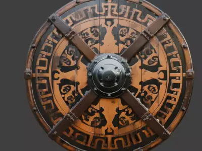 Viking Round Shield 3D Model v05 Low-poly 3D model