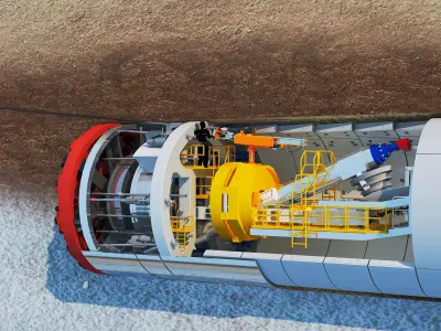 Tunnel boring machine construction 3D model