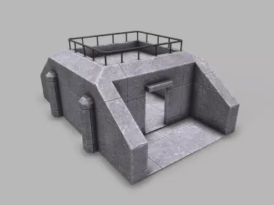 Military Bunker  Low-poly 3D model