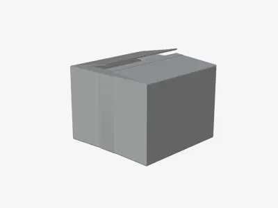 Low Poly Cardboard Box 3D Model Free low-poly 3D model