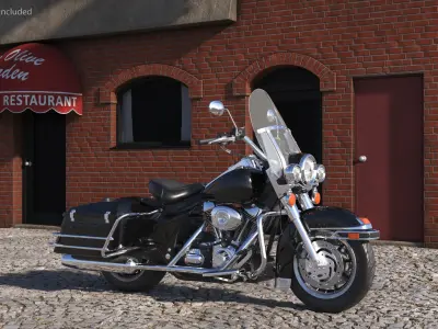 Classic Road King Motorcycle Black  purchase 3D model