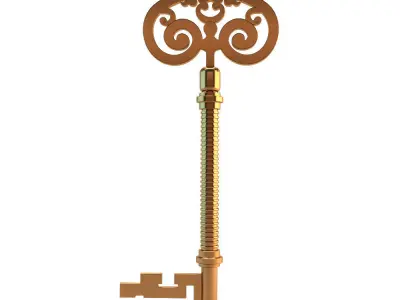 Golden key 3D model purchase