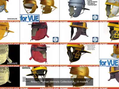 Ancient Roman Helmets Collection A  3D Model Pack