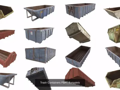 Trash Containers PBR 3D Model Pack