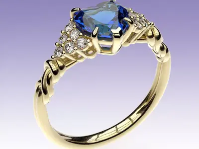 Ring Heart and Knots 3D print model