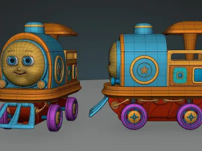 Cartoon Baby Train 3D model