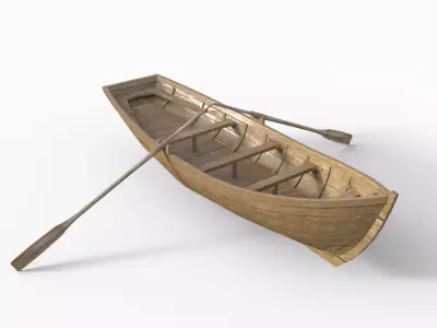 Boat - Wooden Free low-poly 3D model