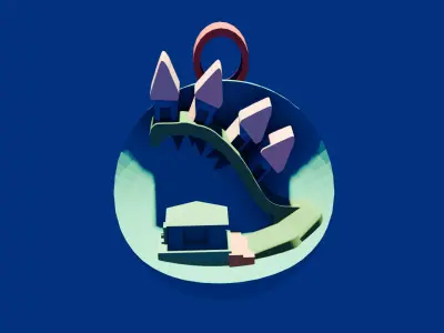 Village on the Hill - Christmas Ornament Free 3D print model
