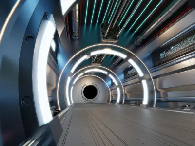 Sci-Fi Corridor 3D model 12