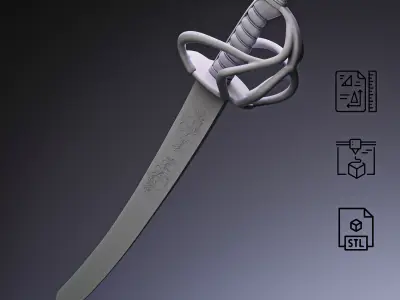 Pirate Cutlass Sword RoZ 3D print model
