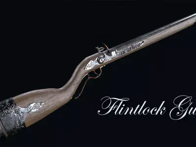 Flintlock Gun Low-poly 3D model purchase
