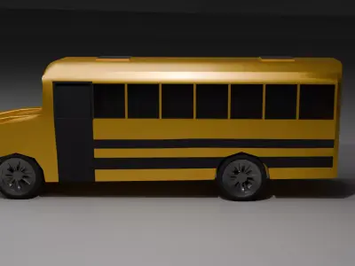 School bus Low Poly Game ready Low-poly 3D model