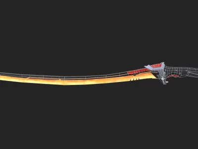 Game ready katana sword Low-poly 3D model