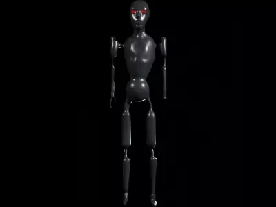 Low Poly Dystopian Android Character Low-poly 3D model