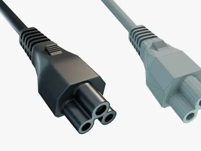 Power Cable IEC C5 Low-poly 3D model
