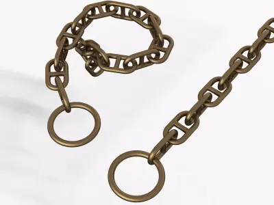 Piece of Anchor Ship Chain Low-poly 3D model