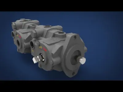 Variable Displacement Piston Pump EATON 70360 Free 3D model