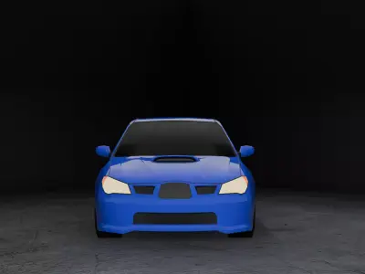Stylized Subaru Impreza Wrx - Game Ready Low-poly 3D model