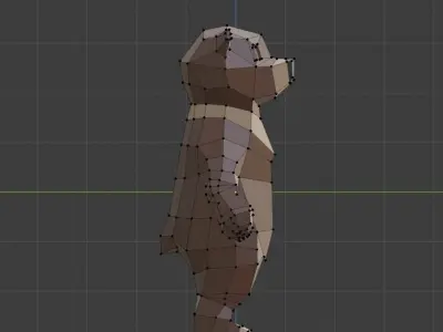 Low Poly Bear in polygons Low-poly 3D model