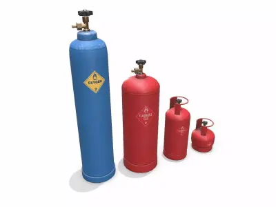 Gas cylinders Low-poly PBR Low-poly 3D model