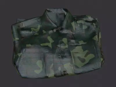 Camouflage Military Uniform Fabric Texture Low-poly 3D model