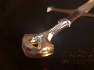 The Lord of the Rings - Anduril sword of King Elessar Free 3D model